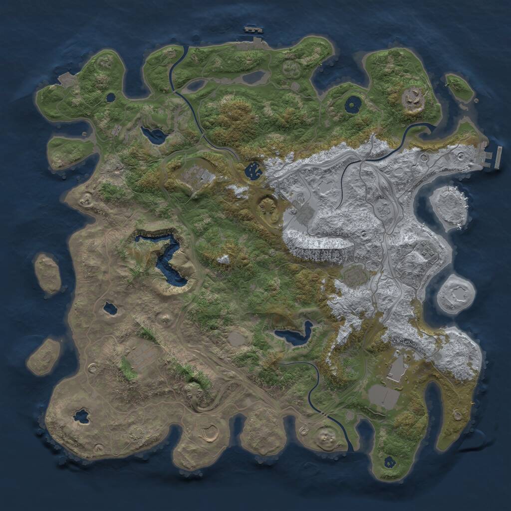 Rust Map: Procedural Map, Size: 4500, Seed: 254341710, 15 Monuments