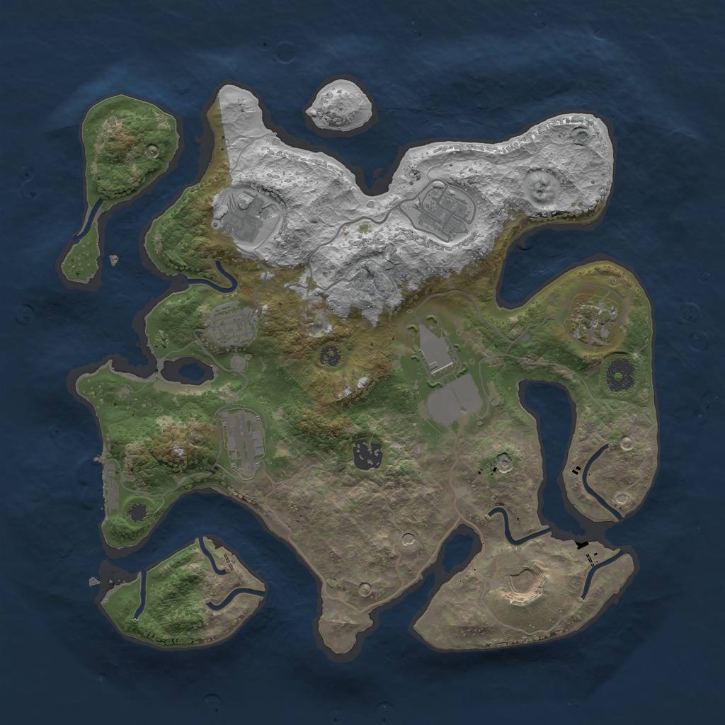Rust Map: Procedural Map, Size: 3500, Seed: 1415084752, 12 Monuments