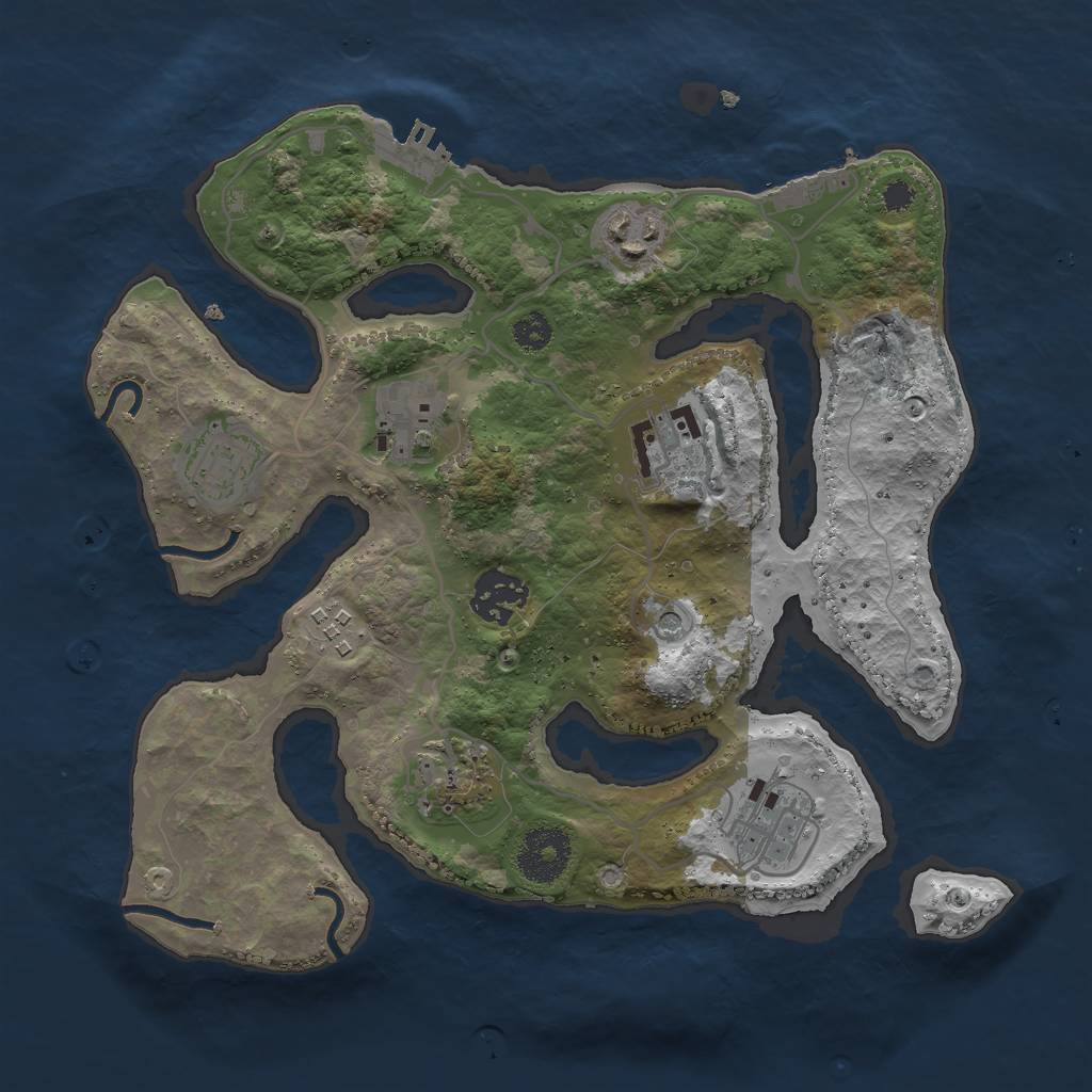 Rust Map: Procedural Map, Size: 3000, Seed: 985882733, 13 Monuments