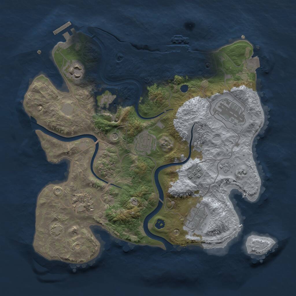 Rust Map: Procedural Map, Size: 3000, Seed: 985882733, 13 Monuments