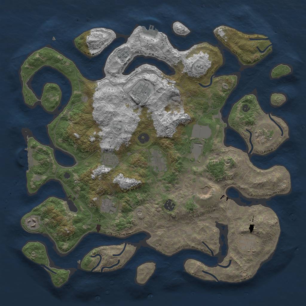 Rust Map: Procedural Map, Size: 4250, Seed: 1313880265, 16 Monuments