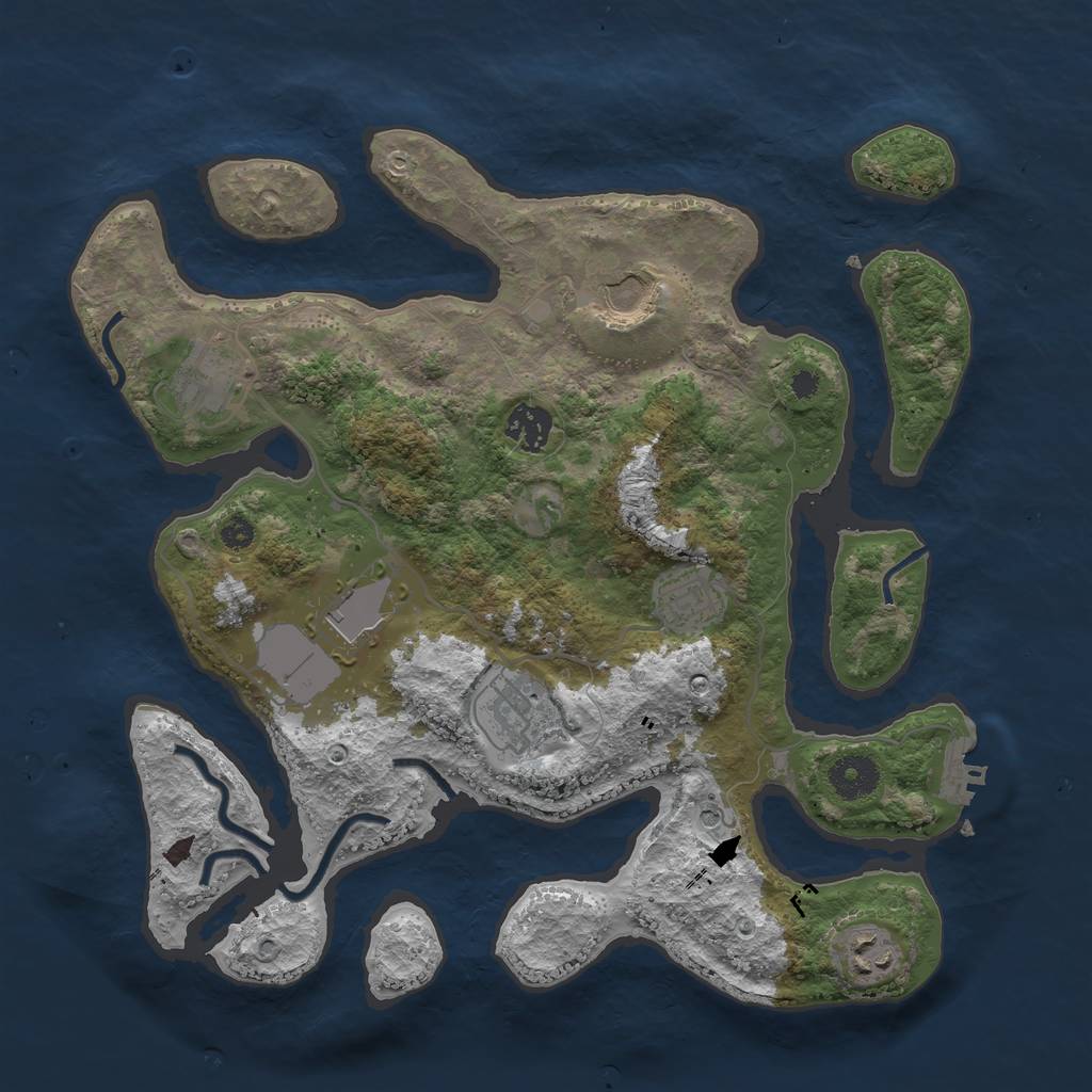 Rust Map: Procedural Map, Size: 3500, Seed: 20210701, 11 Monuments