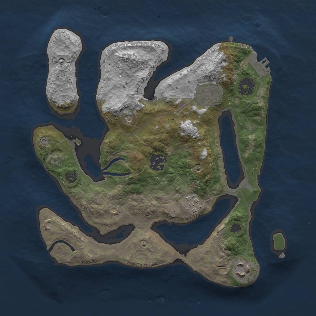 Rust Map: Procedural Map, Size: 2750, Seed: 5432, 8 Monuments