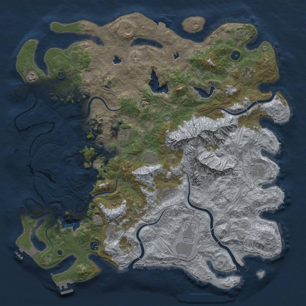 Rust Map: Procedural Map, Size: 5000, Seed: 324251788, 17 Monuments