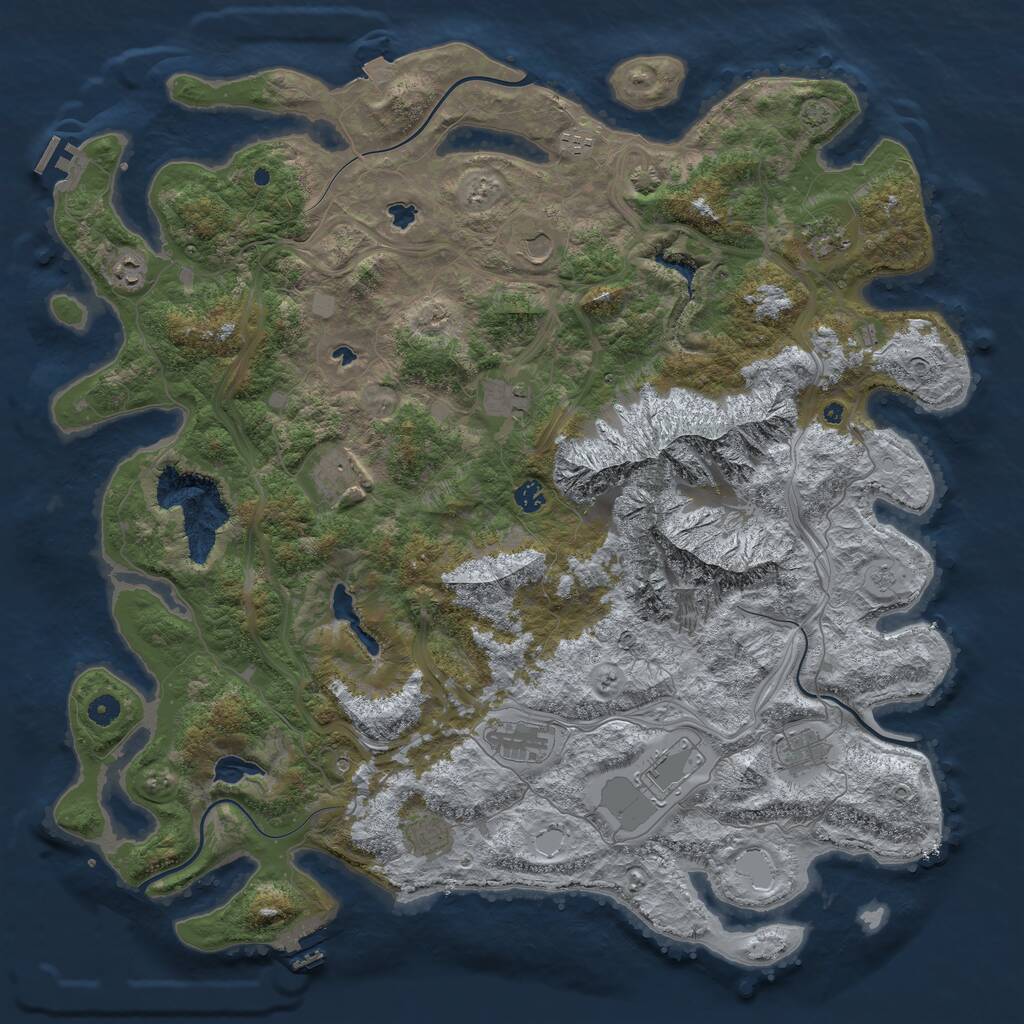 Rust Map: Procedural Map, Size: 5000, Seed: 324251788, 17 Monuments