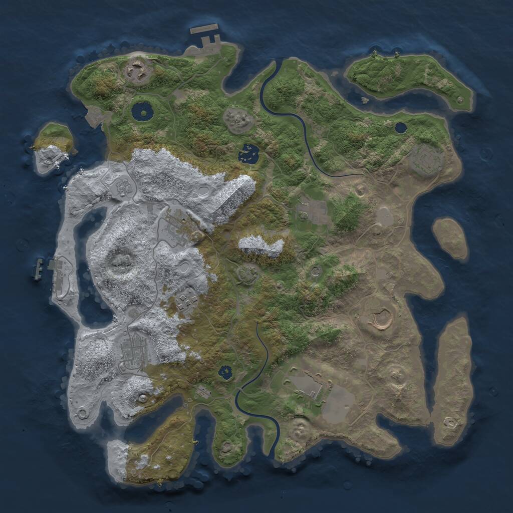 Rust Map: Procedural Map, Size: 3700, Seed: 110530735, 15 Monuments