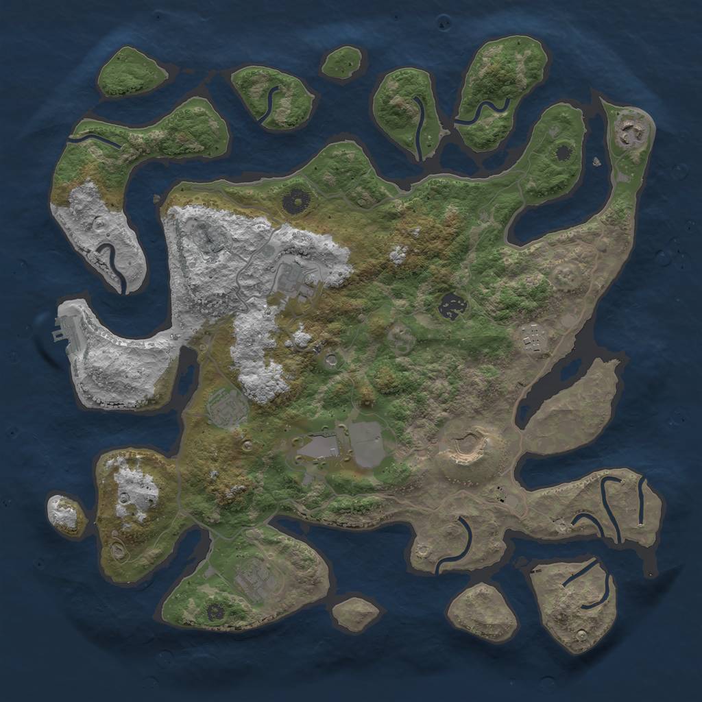 Rust Map: Procedural Map, Size: 4000, Seed: 83229747, 12 Monuments