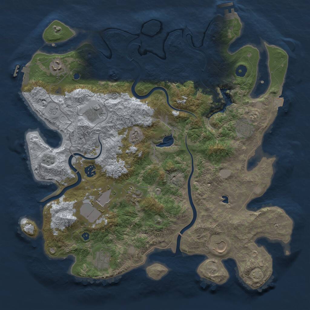 Rust Map: Procedural Map, Size: 4000, Seed: 83229747, 15 Monuments