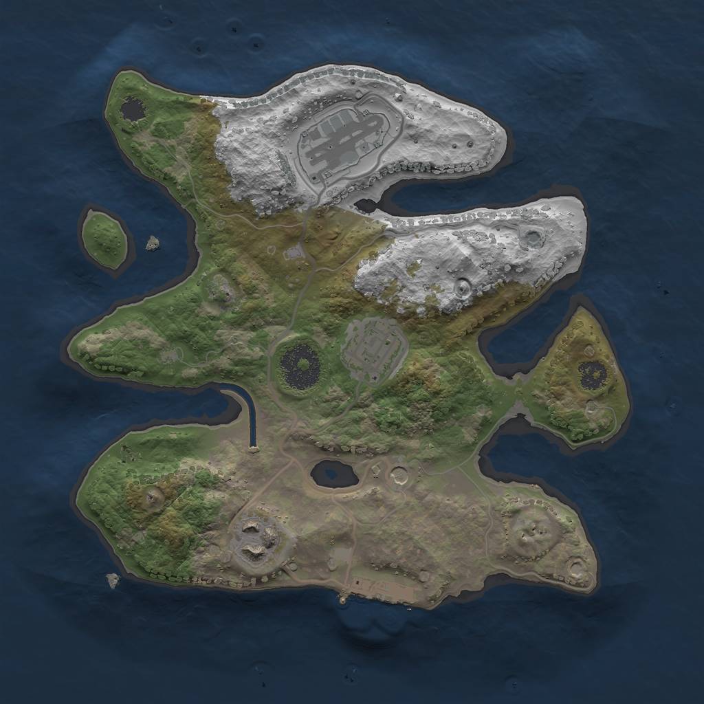 Rust Map: Procedural Map, Size: 2500, Seed: 98750, 7 Monuments