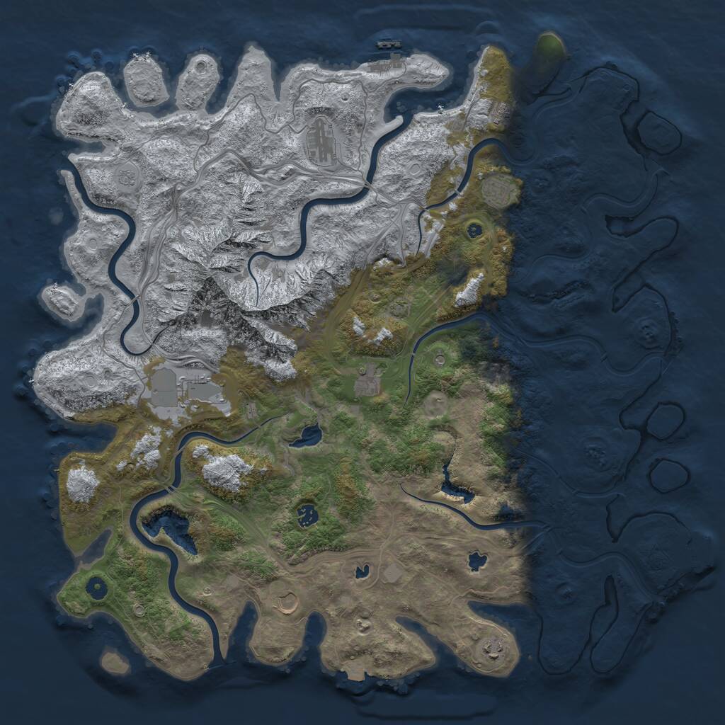 Rust Map: Procedural Map, Size: 5000, Seed: 211432, 14 Monuments