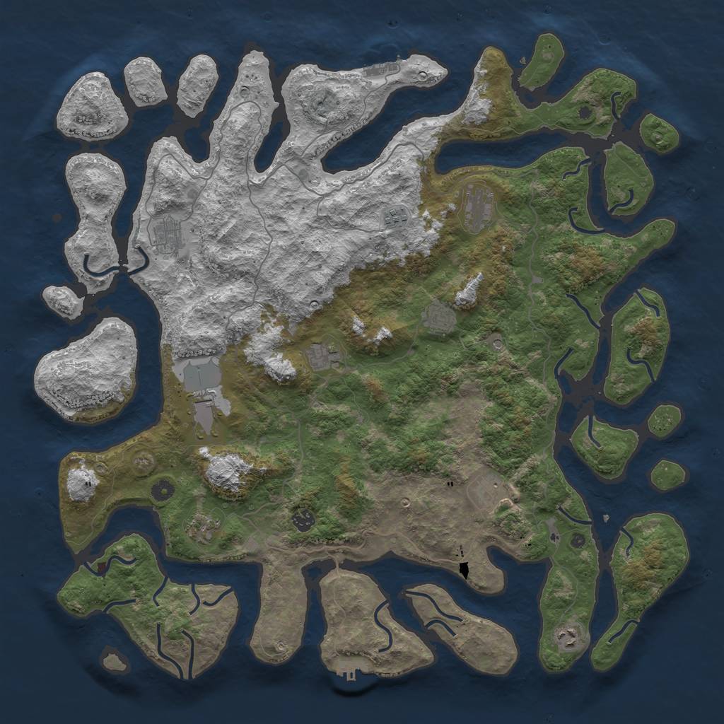 Rust Map: Procedural Map, Size: 5000, Seed: 211432, 15 Monuments