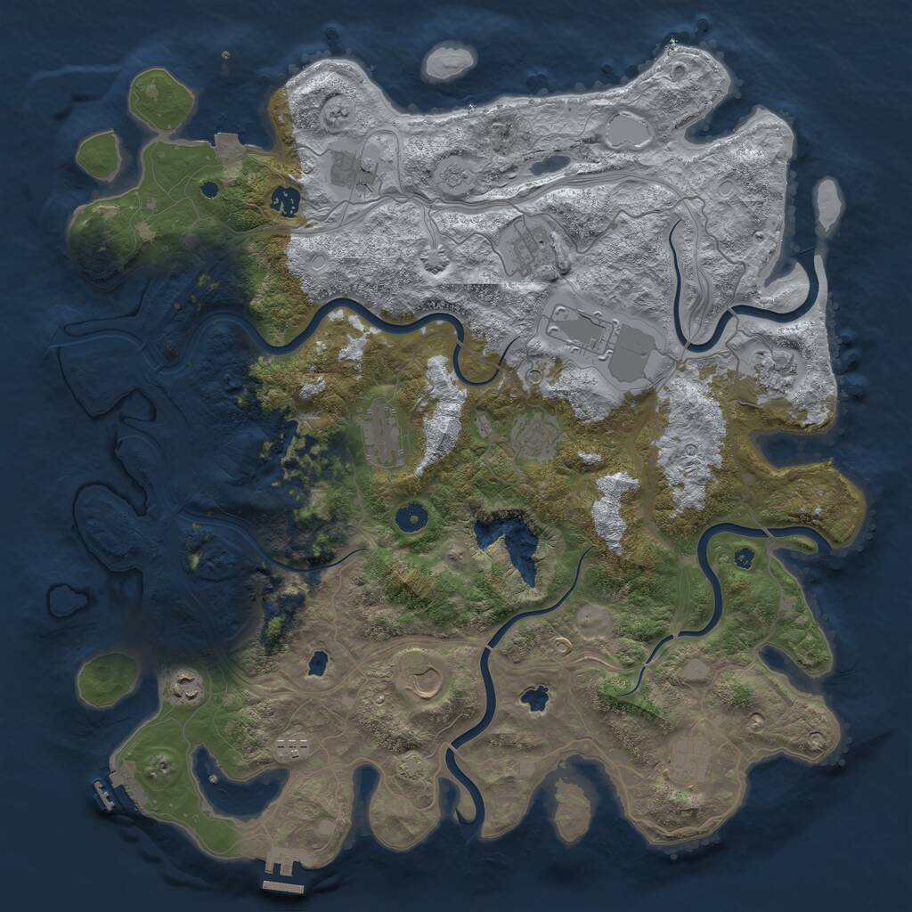 Rust Map: Procedural Map, Size: 4500, Seed: 32167, 17 Monuments