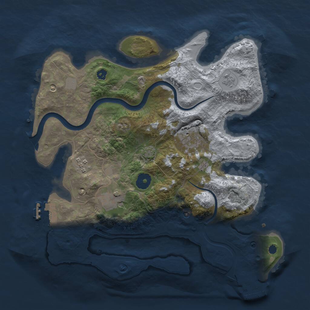 Rust Map: Procedural Map, Size: 3000, Seed: 532667, 9 Monuments