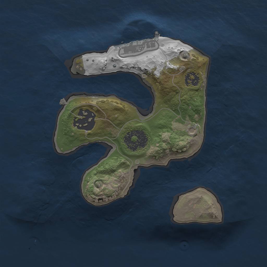 Rust Map: Procedural Map, Size: 1800, Seed: 677833653, 4 Monuments