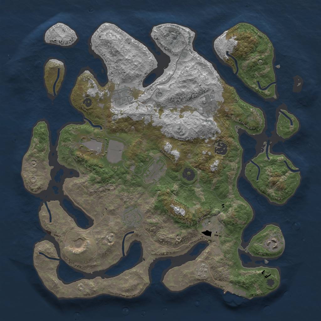 Rust Map: Procedural Map, Size: 3800, Seed: 214, 14 Monuments