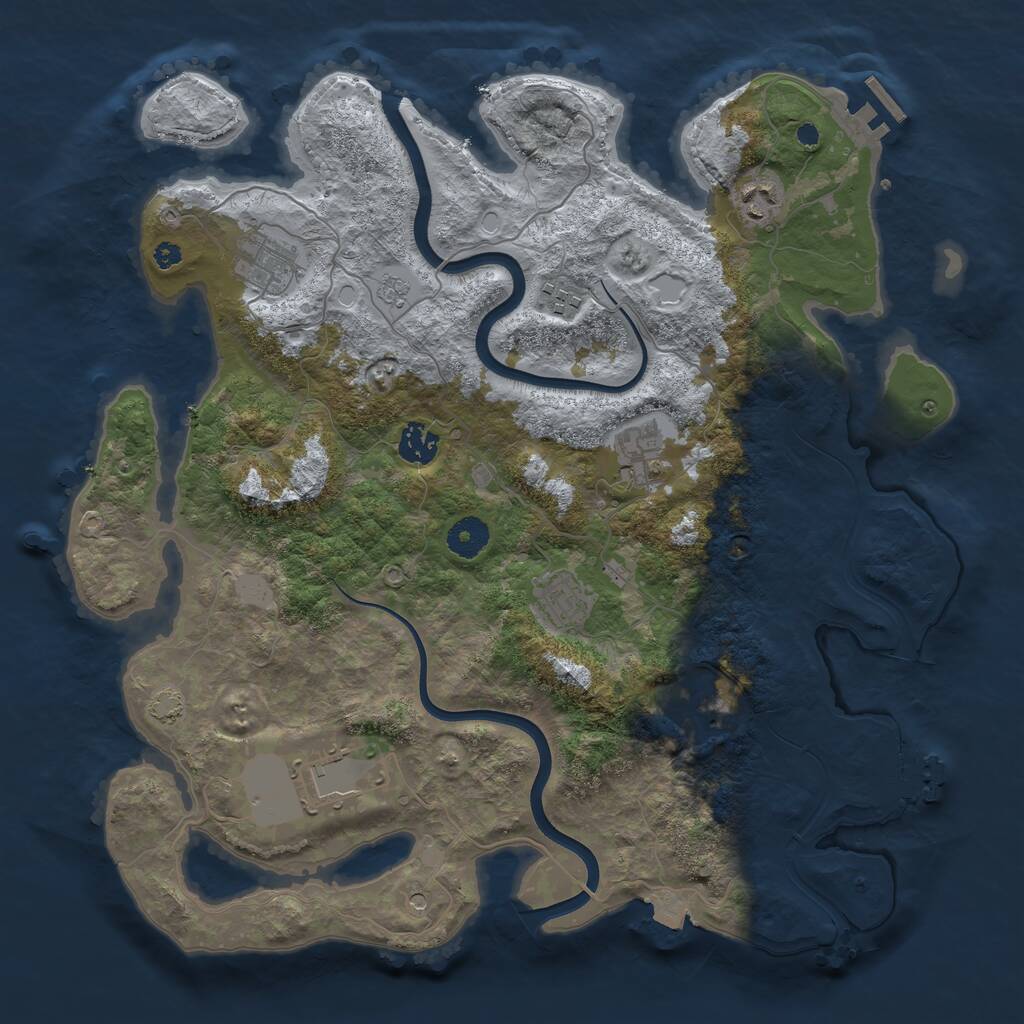 Rust Map: Procedural Map, Size: 3800, Seed: 214, 14 Monuments