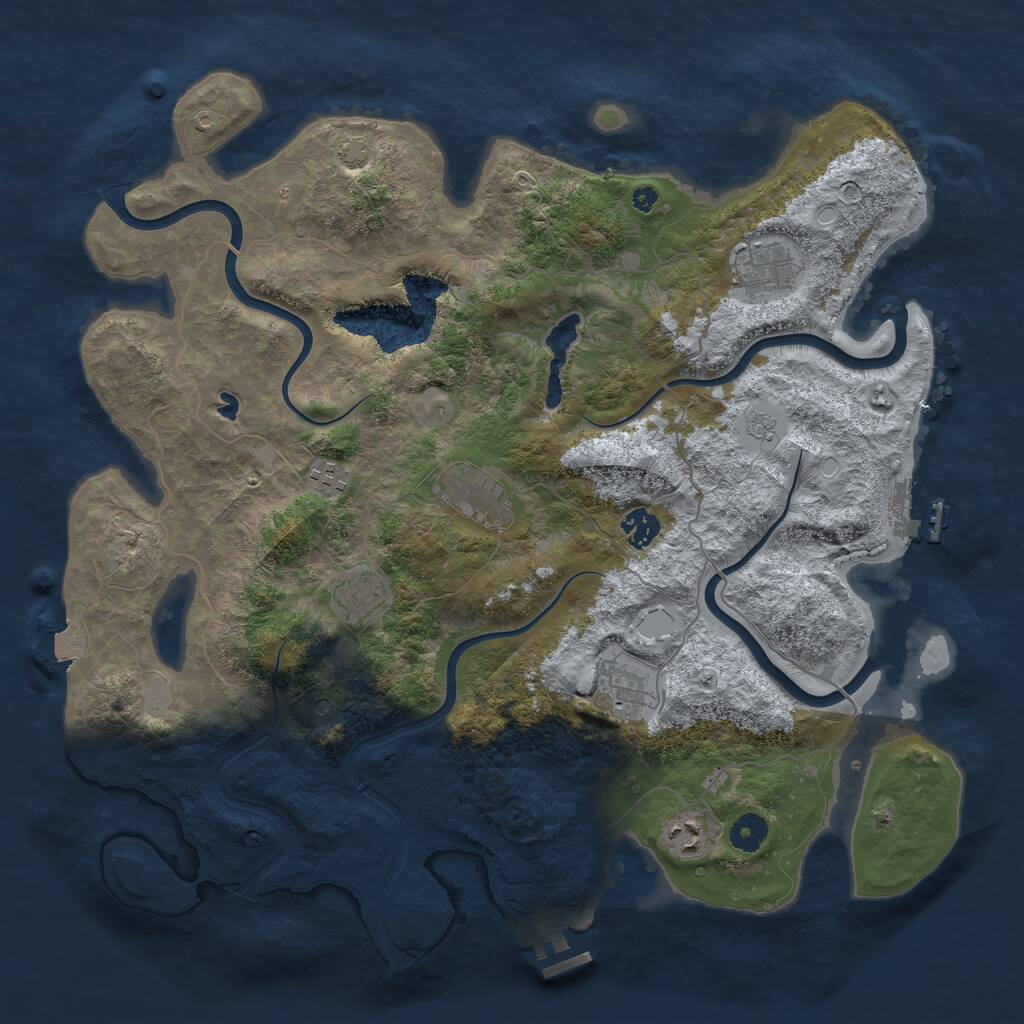 Rust Map: Procedural Map, Size: 4100, Seed: 1117, 13 Monuments