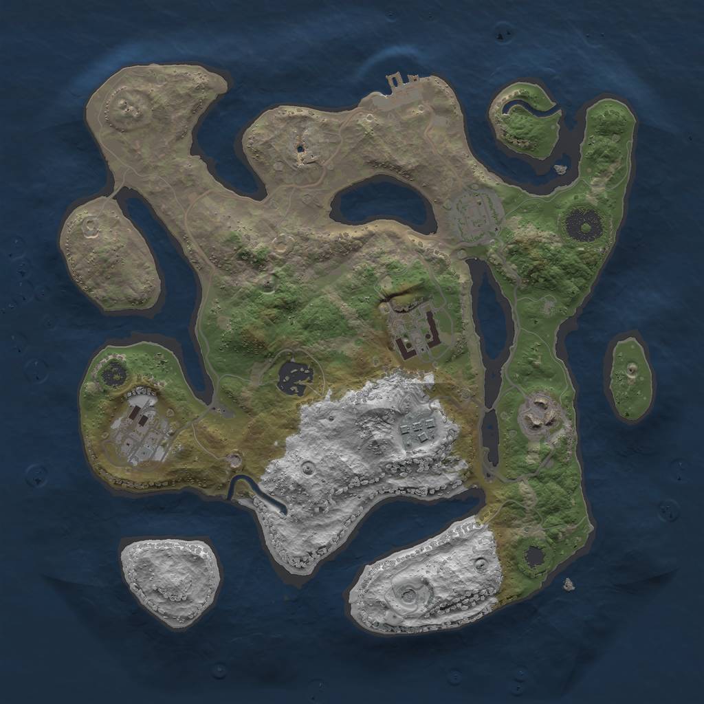 Rust Map: Procedural Map, Size: 3000, Seed: 1605131077, 10 Monuments