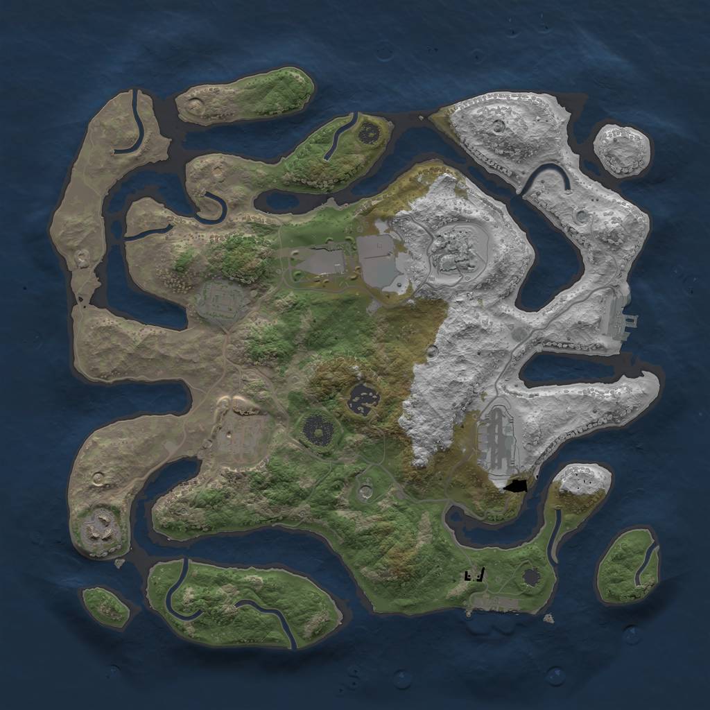 Rust Map: Procedural Map, Size: 3500, Seed: 20210707, 12 Monuments