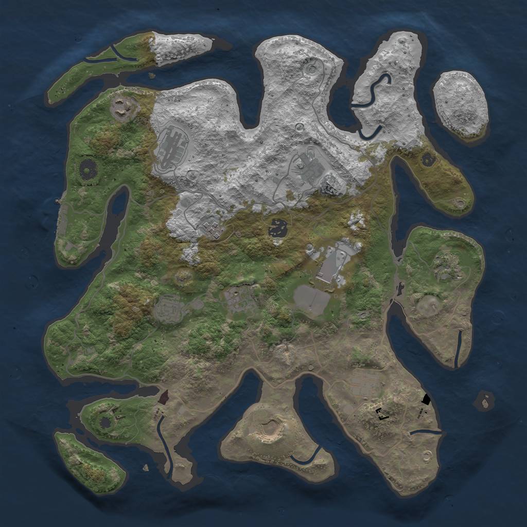 Rust Map: Procedural Map, Size: 4000, Seed: 2023617577, 15 Monuments