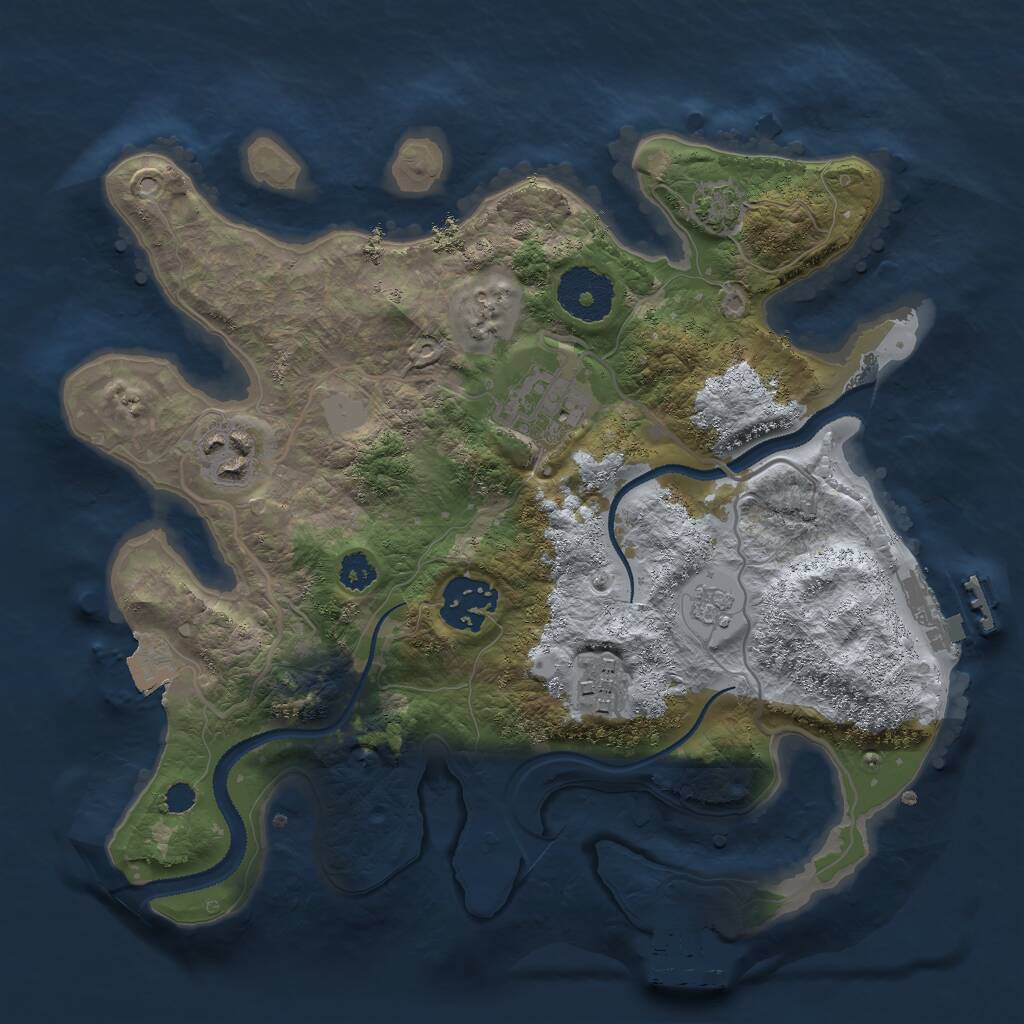 Rust Map: Procedural Map, Size: 2800, Seed: 1517761509, 9 Monuments
