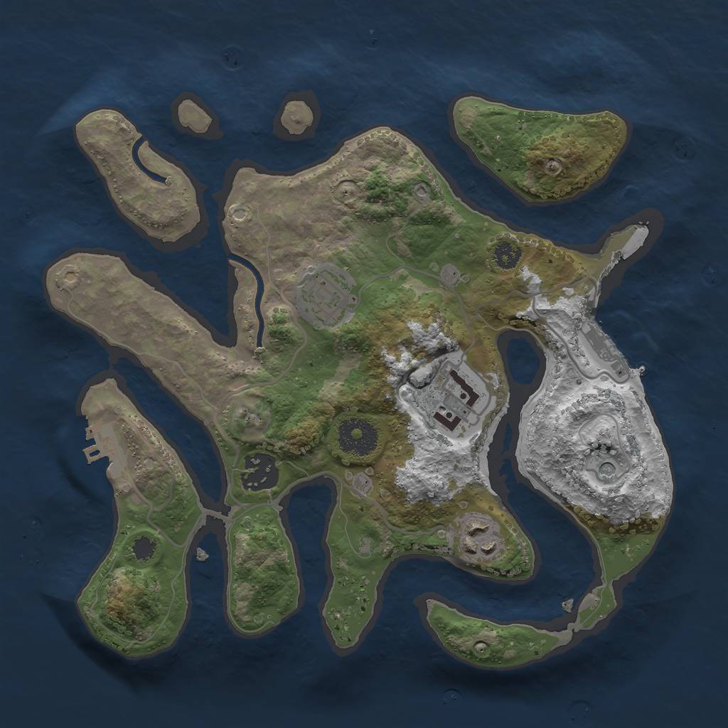 Rust Map: Procedural Map, Size: 2800, Seed: 1517761509, 9 Monuments