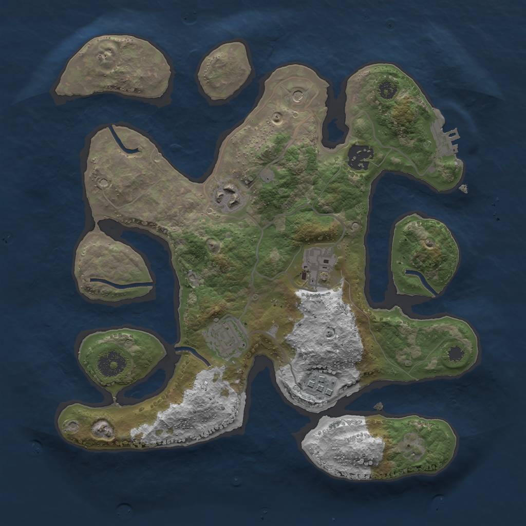 Rust Map: Procedural Map, Size: 3000, Seed: 21656313, 9 Monuments