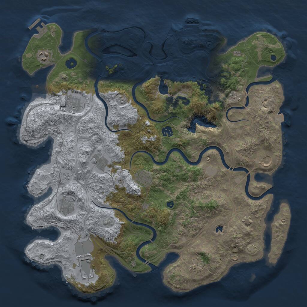Rust Map: Procedural Map, Size: 4250, Seed: 679208613, 16 Monuments