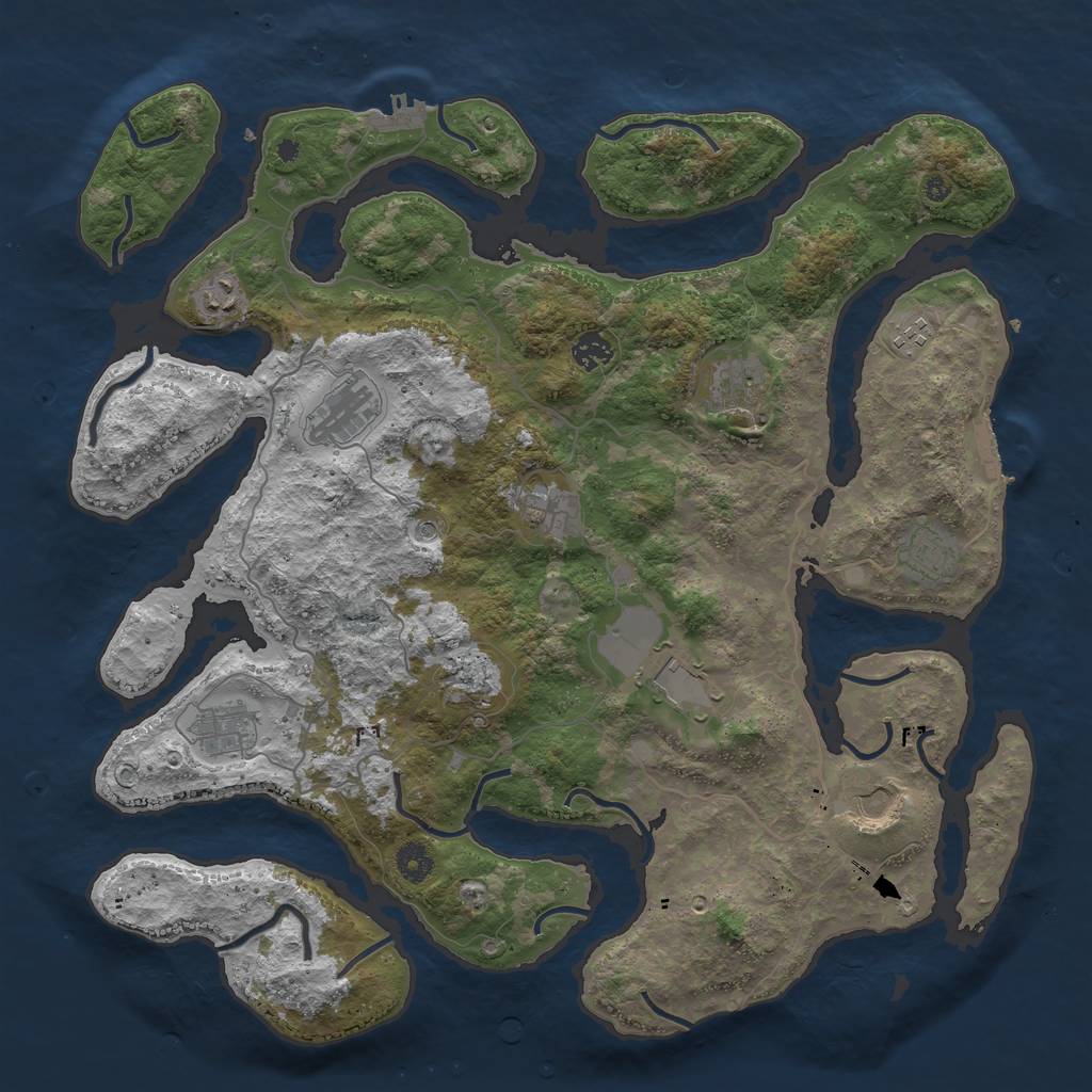 Rust Map: Procedural Map, Size: 4250, Seed: 679208613, 16 Monuments