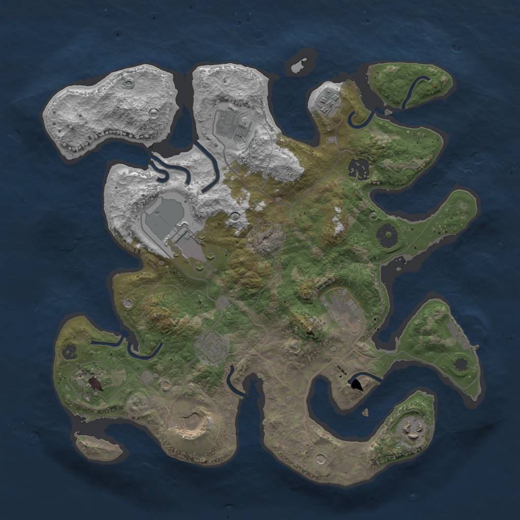 Rust Map: Procedural Map, Size: 3500, Seed: 2111920899, 13 Monuments