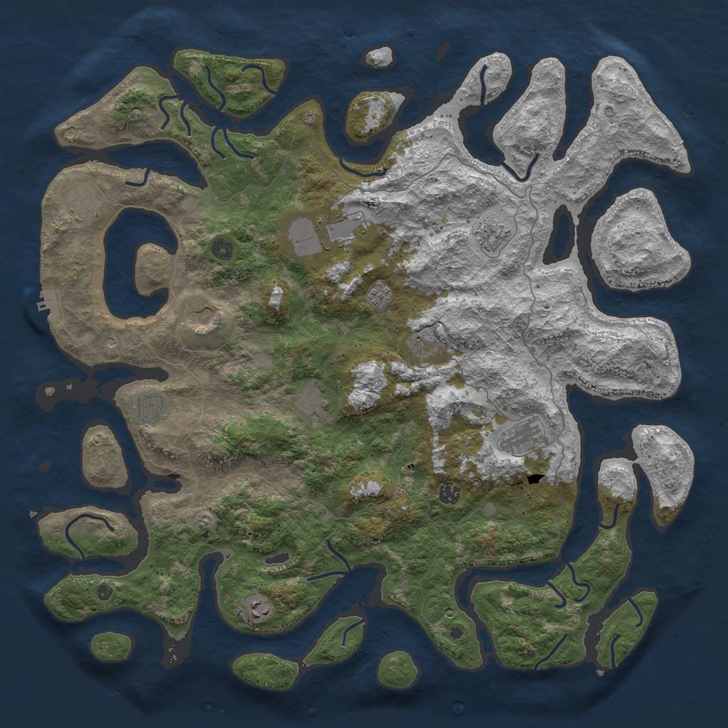 Rust Map: Procedural Map, Size: 5000, Seed: 9548, 15 Monuments