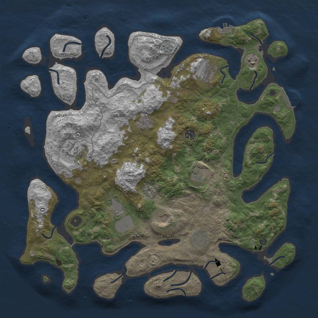 Rust Map: Procedural Map, Size: 4500, Seed: 815931142, 15 Monuments