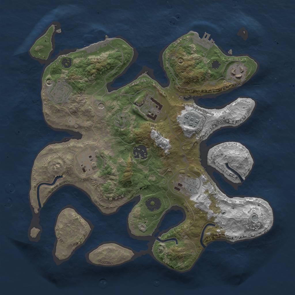 Rust Map: Procedural Map, Size: 3000, Seed: 1772, 12 Monuments