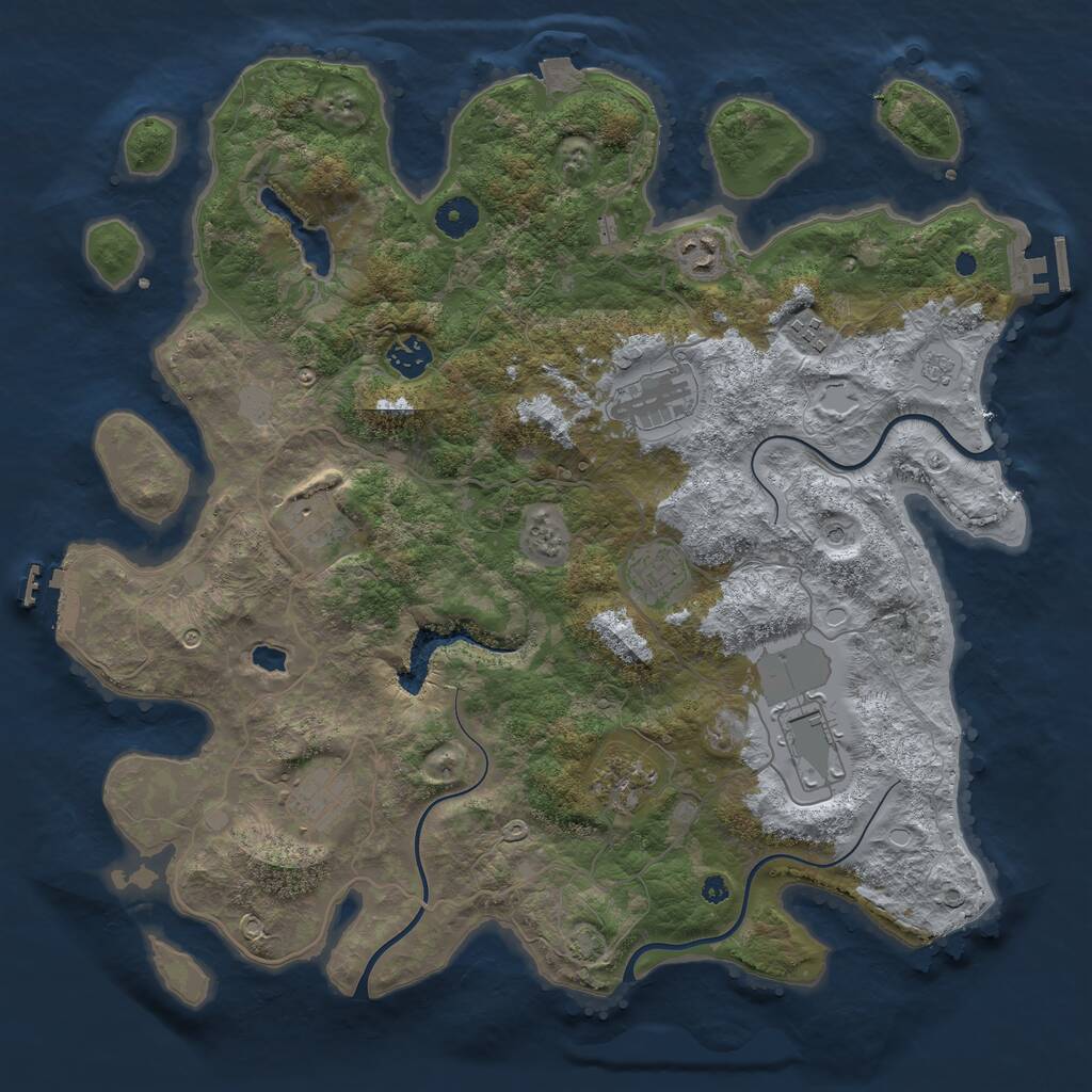 Rust Map: Procedural Map, Size: 4003, Seed: 17452, 15 Monuments
