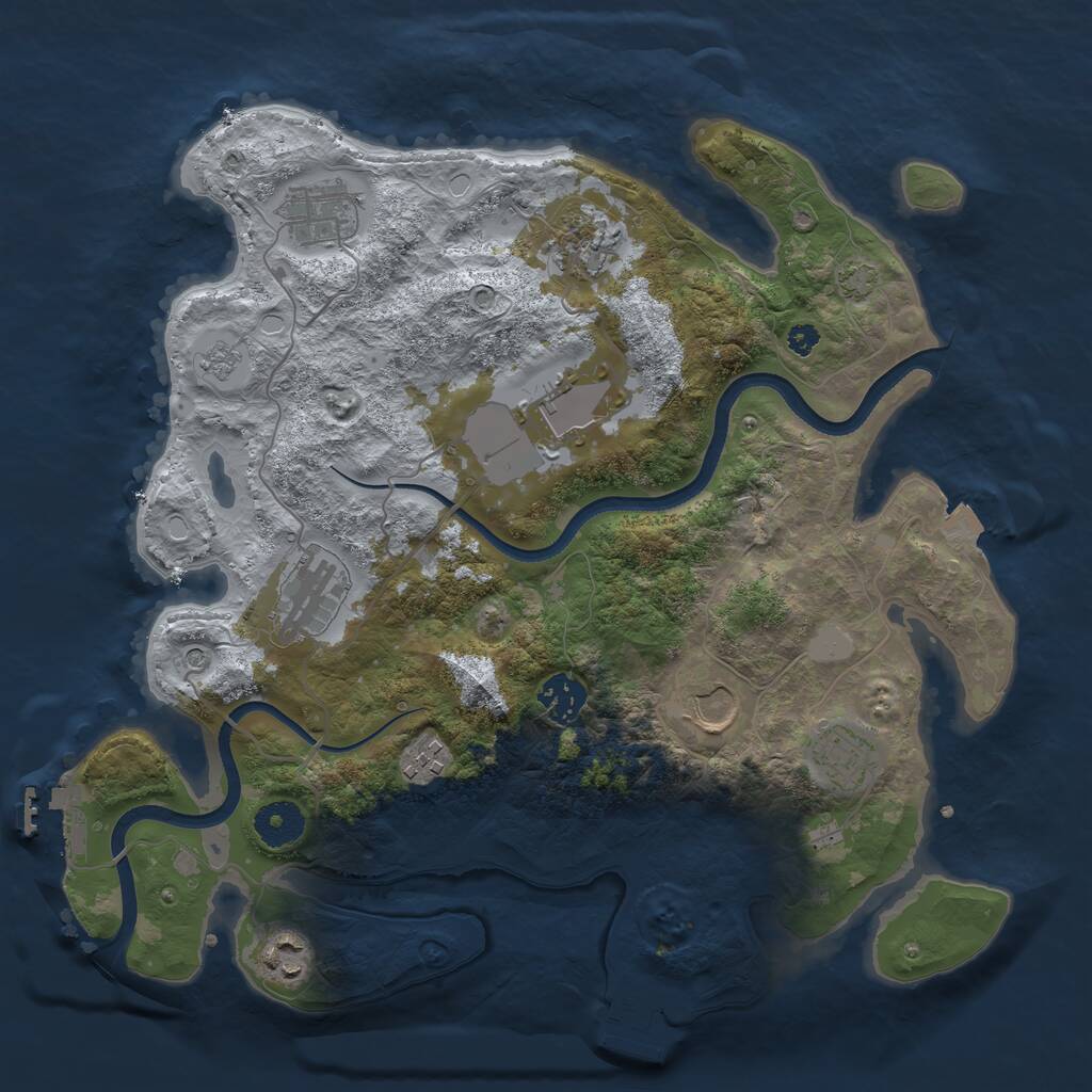 Rust Map: Procedural Map, Size: 3500, Seed: 67380217, 15 Monuments