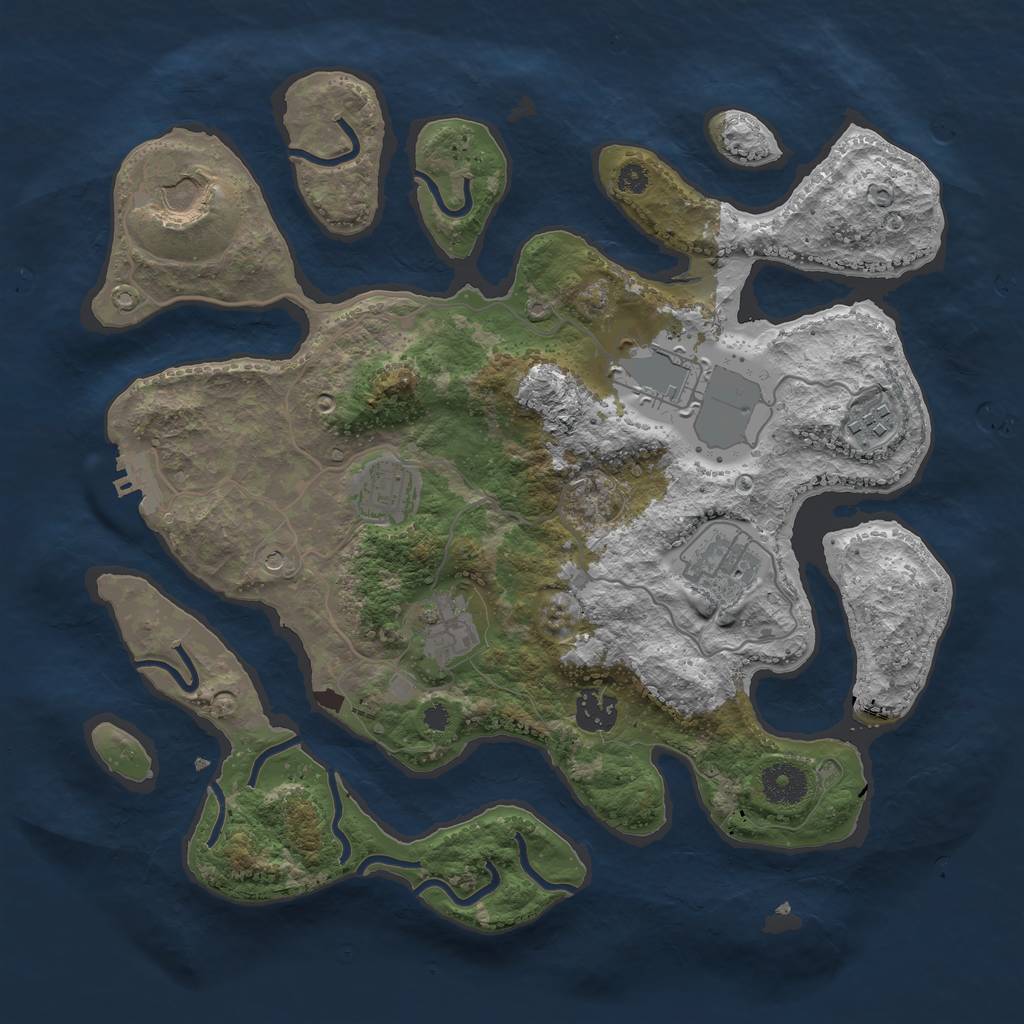 Rust Map: Procedural Map, Size: 3500, Seed: 1529381068, 11 Monuments