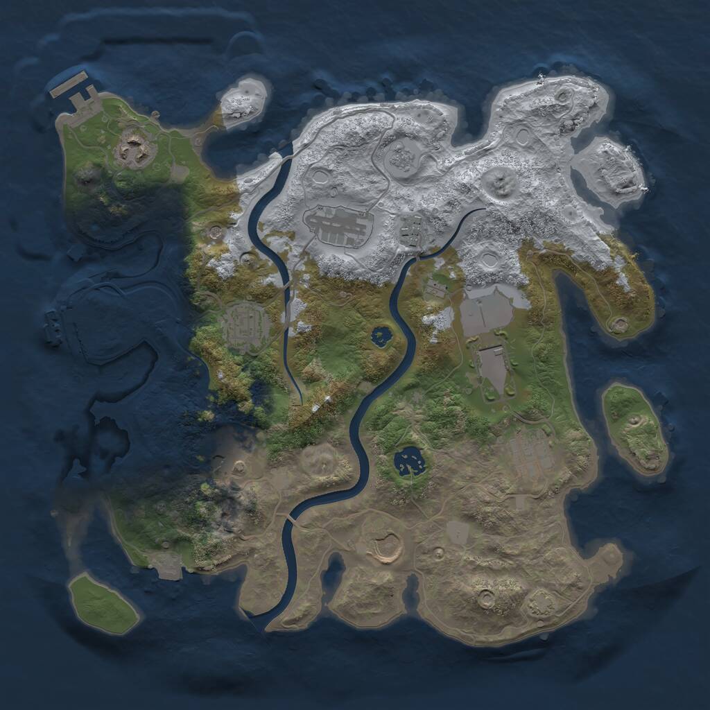 Rust Map: Procedural Map, Size: 3500, Seed: 155526512, 15 Monuments