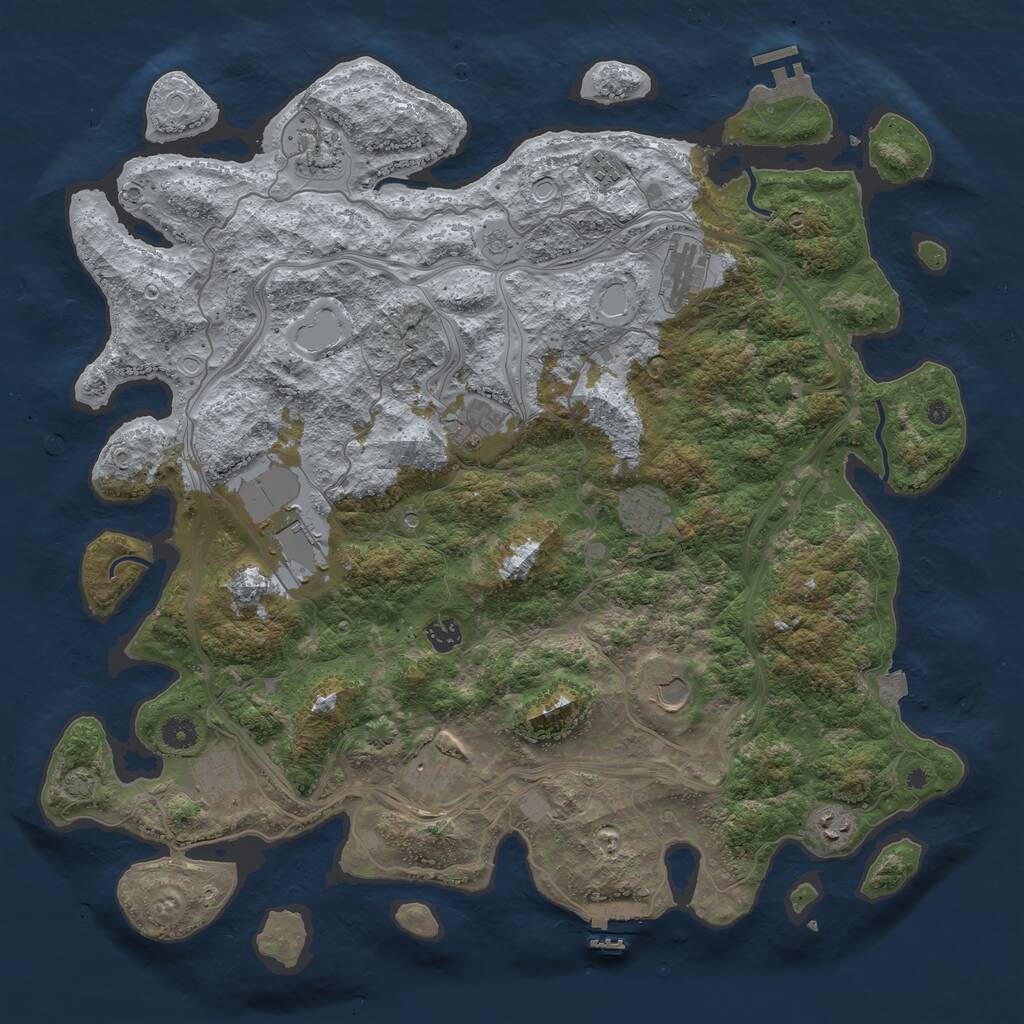 Rust Map: Procedural Map, Size: 4500, Seed: 1689475, 17 Monuments