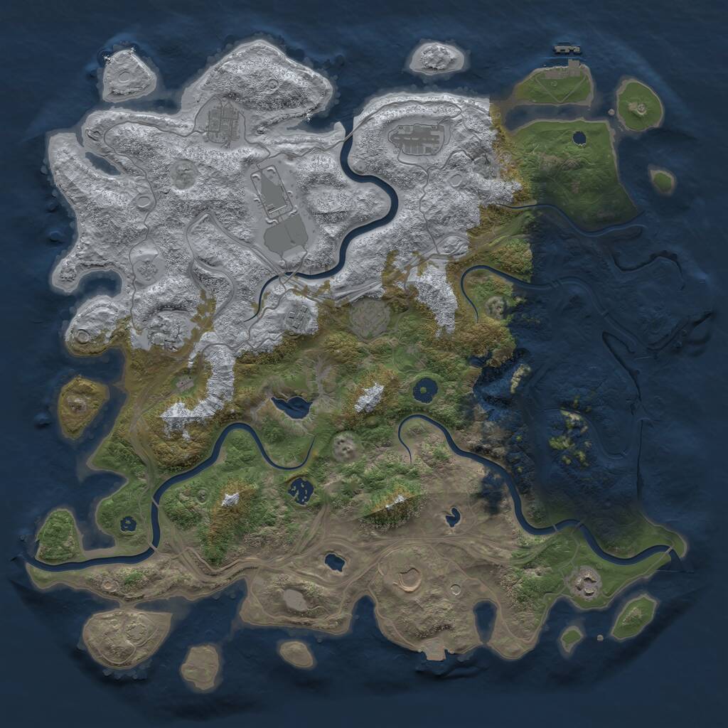 Rust Map: Procedural Map, Size: 4500, Seed: 1689475, 15 Monuments