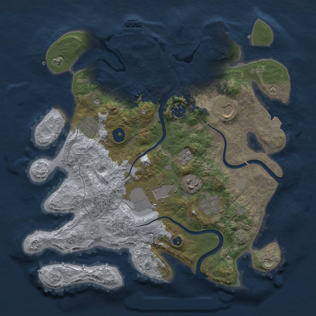 Rust Map: Procedural Map, Size: 3500, Seed: 5489652, 13 Monuments