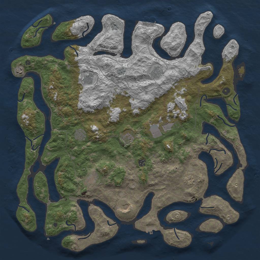 Rust Map: Procedural Map, Size: 5200, Seed: 5615, 16 Monuments