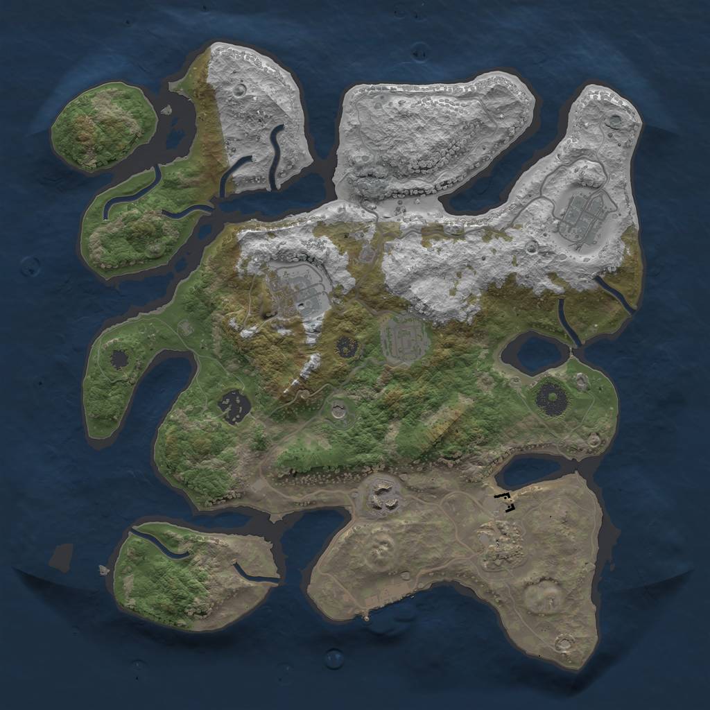 Rust Map: Procedural Map, Size: 3350, Seed: 173819339, 10 Monuments