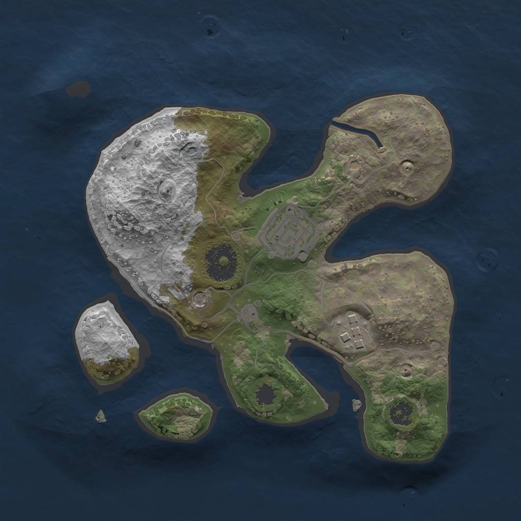 Rust Map: Procedural Map, Size: 2250, Seed: 55112, 5 Monuments