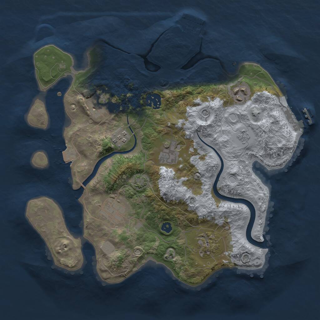 Rust Map: Procedural Map, Size: 3000, Seed: 310742135, 13 Monuments
