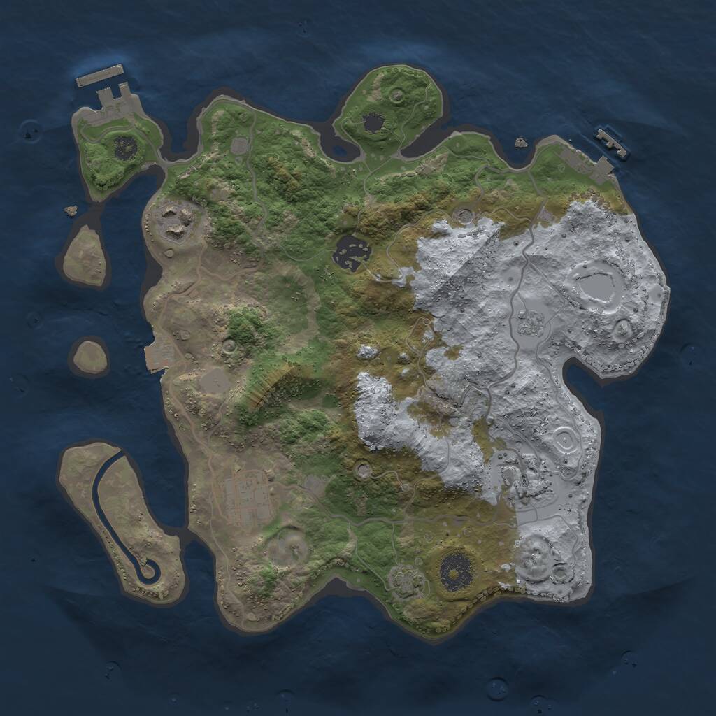 Rust Map: Procedural Map, Size: 3000, Seed: 310742135, 10 Monuments