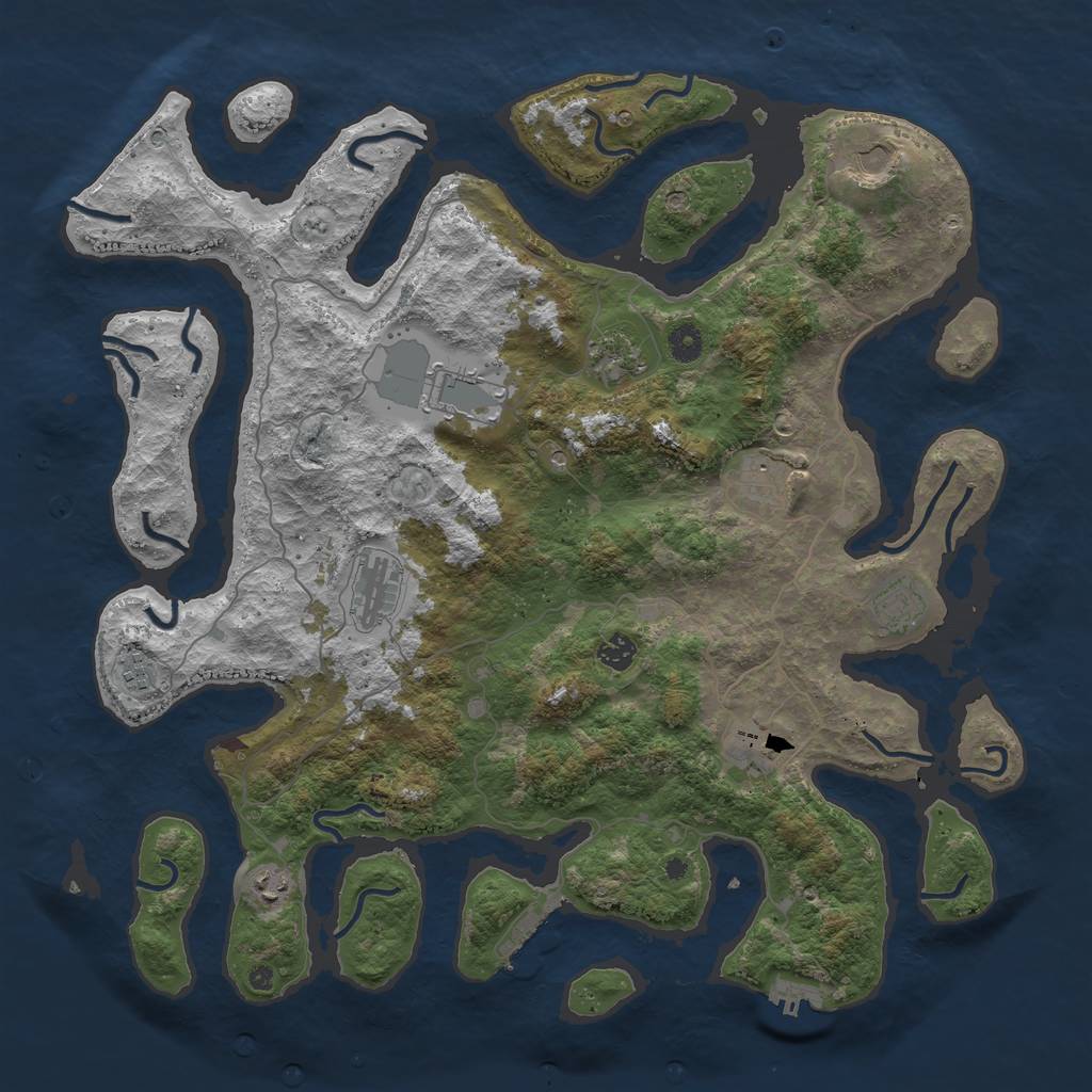 Rust Map: Procedural Map, Size: 4500, Seed: 218612984, 15 Monuments