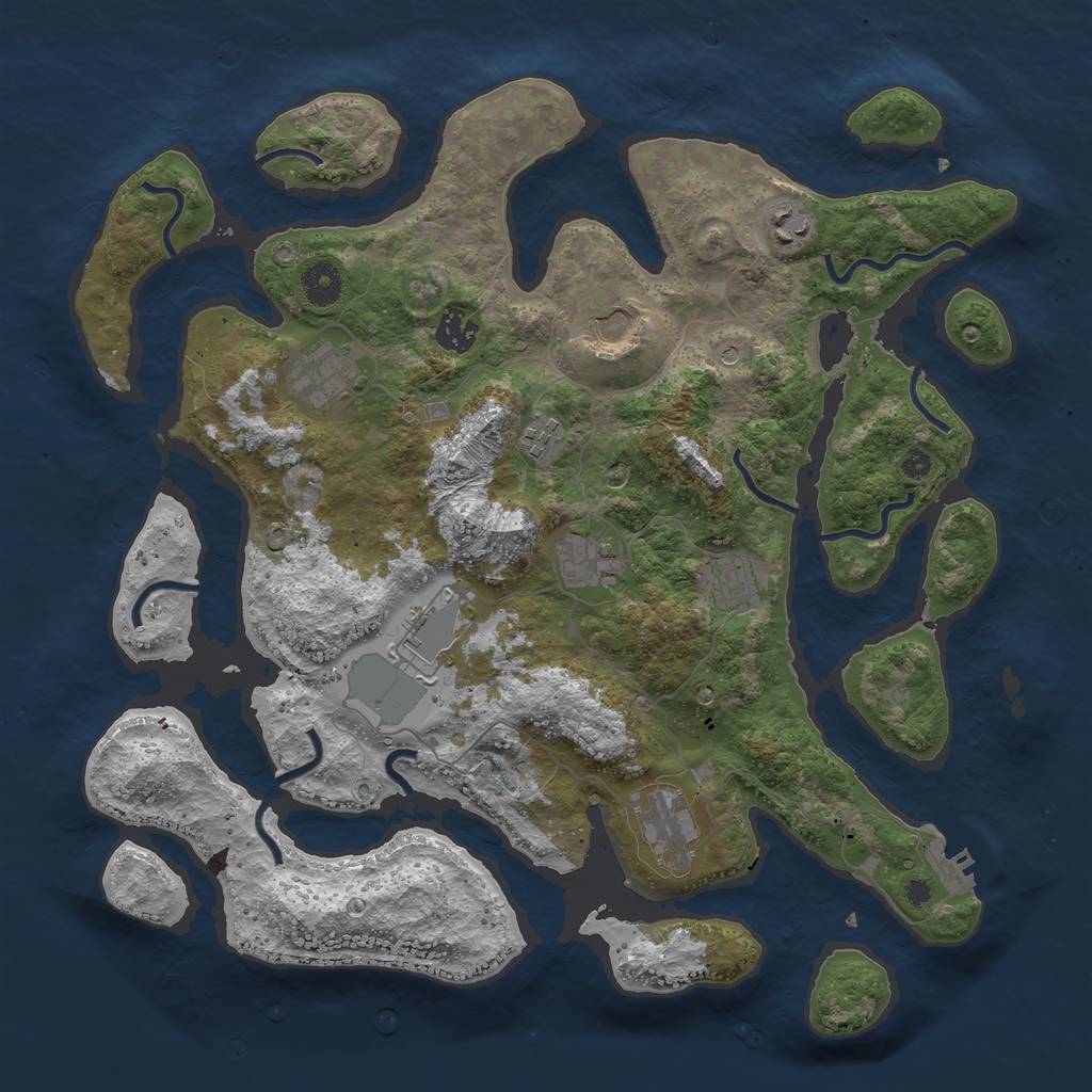 Rust Map: Procedural Map, Size: 3900, Seed: 8899, 13 Monuments