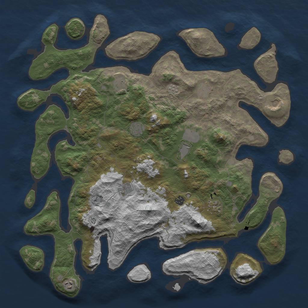 Rust Map: Barren, Size: 5000, Seed: 1820276746, 13 Monuments