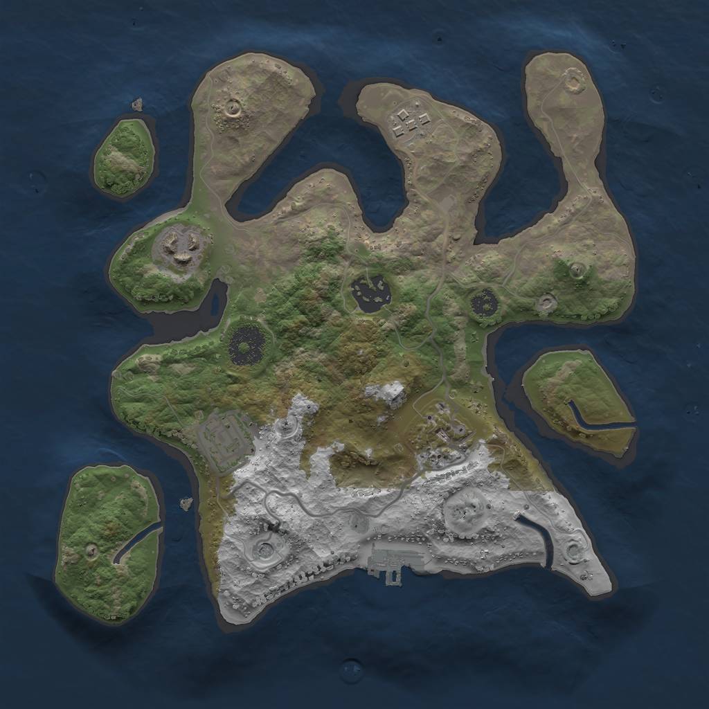Rust Map: Procedural Map, Size: 2750, Seed: 45178, 9 Monuments