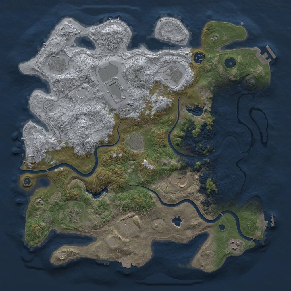 Rust Map: Procedural Map, Size: 4000, Seed: 567819, 16 Monuments